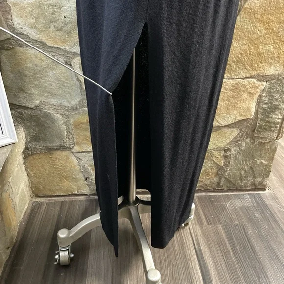 Vintage 1980s St. John Evening Studded Knit Maxi Dress – Black & Cream - Picture 8 of 12